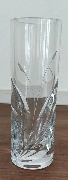 ガラス　カッティング　花瓶　花入　花器