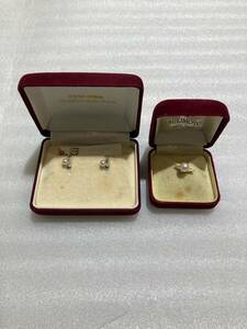 MIKIMOTO ミキモト パール SVイヤリング・K14 ネクタイピン スカーフピン セット イエローゴールド/中古/USED/アクセサリー