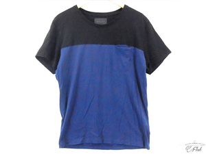 ブルーブルー BLUE BLUE 半袖ツートンシャツ ブラック×ネイビー 3