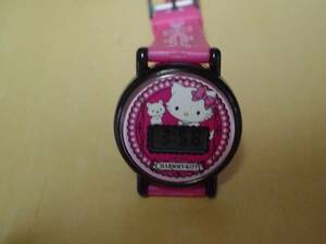 アンティーク　HELLO　KITTY　デジタル　女性用腕時計　ピンク