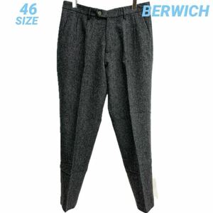 BERWICH 新品タグ付 ヘリンボーン柄 ウールスラックス 秋 B8926