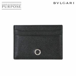 新品同様 ブルガリ BVLGARI ブルガリブルガリ カードケース レザー ブラック 30405 シルバー 金具 Card Case 90232085