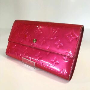 【お買い得】LOUIS VUITTON★ルイ・ヴィトン★ポルトフォイユサラ★ヴェルニライン★長財布★濃いピンク★M93633★レディース★ウォレット