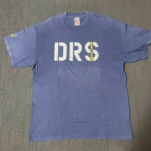 DROORS Tee ドロアーズ Tシャツ L 半袖 紺 ネイビー N o.43 DRS USED デッドストック DC Shoe前身ブランド