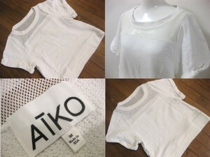 名作 本物 AIKO アイコ 切替し 半袖 スウェット トレーナー M 米国製 MADE IN USA