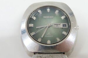 1252/dt/04.18 ORIENT オリエント H429-20560 23石 23JEWELS 自動巻 SS グリーン文字盤 カットガラス メンズ腕時計
