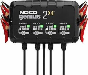 残1台入手困難4台同時充電 NOCO GENIUS2X4バッテリー充電器 6V/12V 自動車用充電器 トリクル フロート オートバイ ATV リチウム脱硫装置