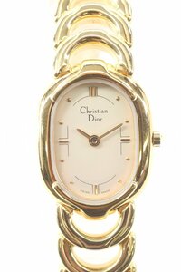 Christian Dior クリスチャン ディオール 3024 クォーツ 2針 ゴールドカラー レディース 腕時計 5505-HA