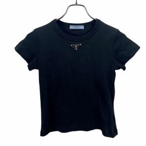 Vintage PRADA ヴィンテージ　プラダ　レディース　ブラック　ロゴ　半袖 Tシャツ トップス