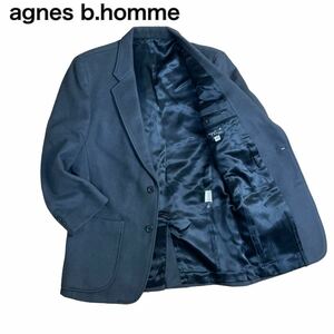 agnes b homme アニエスベー テーラードジャケット カシミヤ ダークグレー48 L
