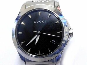 グッチ 時計 ☆ 126.5 レディース ウォッチ クォーツ ステンレス 黒 ブラック文字盤 GUCCI□6B6D ヨロト00