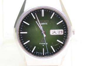 ■♪価格高騰! 資産価値！ 稼働 電池新品 メンズ ビンテージ 高級超レア！ SEIKO セイコー TYPE2 タイプ2 デイデート クオーツ 7546-8070