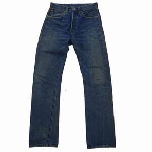 良好99年　LEVIS リーバイス 47501 0117 Lot501XX 米国製 501XX 復刻 ボタンフライ 革パッチ デニム32 片面ビッグＥバレンシア　加工デニム