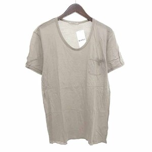 【特別価格】BOTTEGA VENETA ポケット コットン 半袖 カットソー Tシャツ ライトブラウン メンズ50