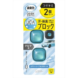 消臭力DEOXクルマ用つけかえ2個セットエアリーソープ&カモミール × 24点