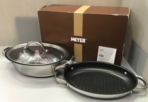 あ//J6452 【未使用・保管品】MEYER マイヤー　オールインワン　オーバルパン　IH・ガス対応　無水調理器具