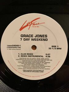 ★12inch アッパー系★Grace Jones / 7 Day Weekend ★US盤 1992★House David Morales Louie Vega Blaze Timmy Regisford