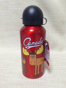 カナダ Snowcap アルミボトル レッド(赤) トナカイ＆クマ 水筒 Canada 熊 WATER BOTTLE/EAU BOUTEILLE