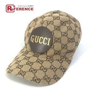 GUCCI グッチ 576253 GG ロゴ 帽子 キャップ帽 ベースボール キャップ コットン ベージュ レディース【中古】