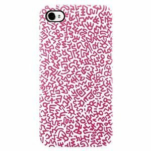 送料無料★スマホケース カバー iPhone4 4s KEITH HARING ピンク