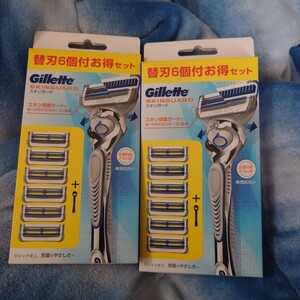 Gillette SKINGUARD ジレット スキンガード マニュアルホルダー 敏感肌向け カミソリ 替刃 6個付 2セット