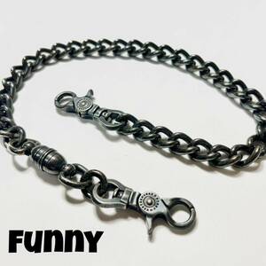 FUNNYファニー ウォレットチェーン 銀色 CHAIN SET EVO3(チェーンセット エボリューション3) 装飾品 全長43.5cm 服飾小物 中古【4911】A