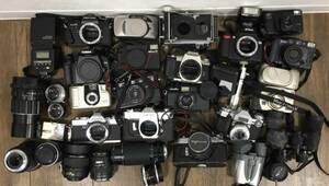 ①カメラ　レンズ　双眼鏡　その他大量おまとめ　Canon　PENTAX　Nikon　konica　MAMIYAFLEX
