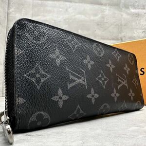 1円■新型■ ルイヴィトン LOUIS VUITTON メンズ モノグラム エクリプス 長財布 ヴェルティカル ジッピー レザー 本革 PVC ノワール 現行品