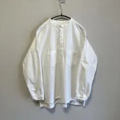 イチ　スタンドカラーシャツ　プルオーバー　ネル　オフホワイト　サイズフリー