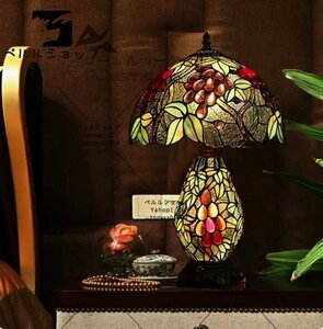 ヴィンテージ ステンドランプ ステンドグラス アンティーク 花柄 ティファニー技法 レトロな雰囲気 デスクライト