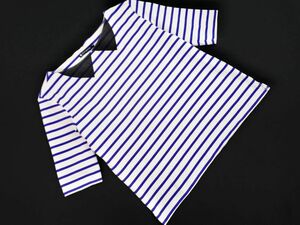 PETIT BATEAU プチバトー ボーダー 5分袖 カットソー sizeM/白ｘ紺 ■◆ ☆ edc4 レディース