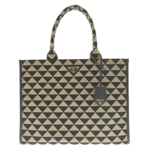 PRADA プラダ TRIANGOLO JACQUARD LG 1BA356 トライアングル ジャガード ロゴ トートバッグ ハンドバッグ ブラック