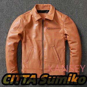 シングルライダース レザージャケット カウハイド 本革 革ジャン 牛革 メンズファッション アメカジ バイクレザー ろうけつ S～5X