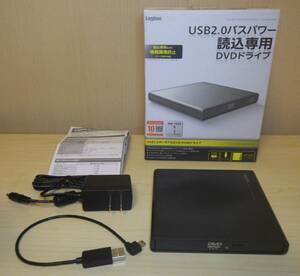 【美品】Logitec ロジテック 読込専用DVDドライブ LDV-PMH8U2NBK