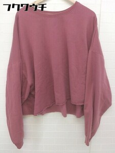 ◇ merlot メルロー 裏起毛 長袖 スウェット トレーナー ワインレッド系 レディース