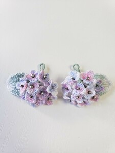 ESMR*ハンドメイド*レース編み*ピアス(イヤリング)*紫陽花**