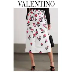 定価約49万　VALENTINO ホワイト　ラメローズ　スカート