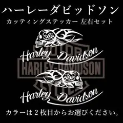 Harley-Davidson系ステッカー ドクロ仕様