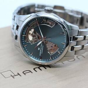 【美品】　HAMILTON　ハミルトン　ジャズマスター　H322150　アイスブルー　腕時計　メンズ　自動巻き　箱・保　A04847
