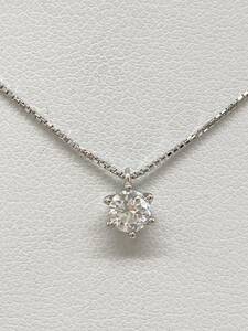 [新品同様]Pt900/850プラチナ日本製天然ダイヤモンド0.4ctネックレス