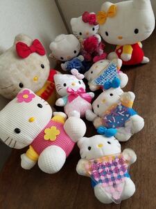 蔵出 当時物 サンリオ キティちゃん ぬいぐるみ 9点 まとめて セット ハローキティ SANRIO HELLO KITTY キャラクター グッズ レトロ 古物 