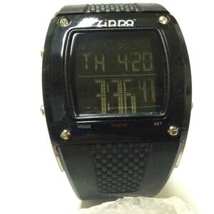 【レトロ・ビンテージ、電池新品交換済み】1985年製 ZIPPO メンズ デジタル腕時計
