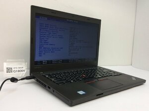 LENOVO 20JVA01BJP ThinkPad L470 W10DG Intel Core i5-6200U メモリ8.19GB HDD500.1GB OS無し ACアダプター欠品【G18064】
