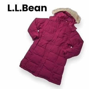 L.L.Bean エルエルビーン　ダウンコート　ダウン　L 濃いピンク色系