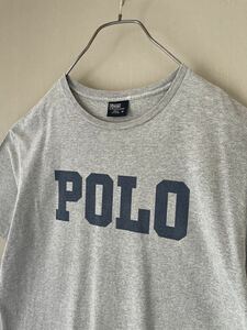 363 ヴィンテージ Polo Ralph Lauren しっかり コットン プリント Tシャツ サイズ M表記/L-XL相 実寸参照
