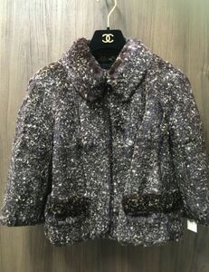 ■限定SALE■新品タグ付! Chanel 05A パリ×東京 可愛い! 豪華ラパンファー ジャケット!フルラパンファー仕様 ブラウン 36 M～9号