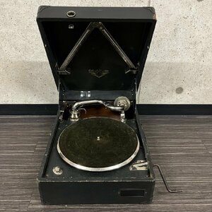 Gakufu phone 手回し 蓄音機 レコードプレーヤー 昭和レトロ アンティーク　122117w/T21（100）