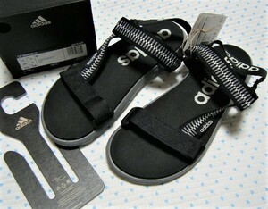 アディダス　adidas　CF SANDAL U　アウトドア&カジュアル用高性能スポーツサンダル 黒系　サイズ 27.5㌢　ベルトストラップ調整　水陸両用