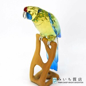 質屋 置物 スワロフスキー グリーンロゼラ インコ クリスタル 901601 フィギュリン 23k486-31 みいち質店