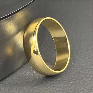 [RING] 18K Gold Filled 316L Stainless Steel 甲丸内平 5.8mm ワイド ゴールド シンプル リング 18号 (2.8g) 【送料無料】